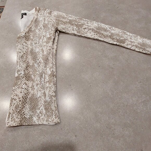 JESSICA Petite Women's Cream/Taupe Snakeskin Print Button Down L/S Cardigan XS - Picture 13 of 13